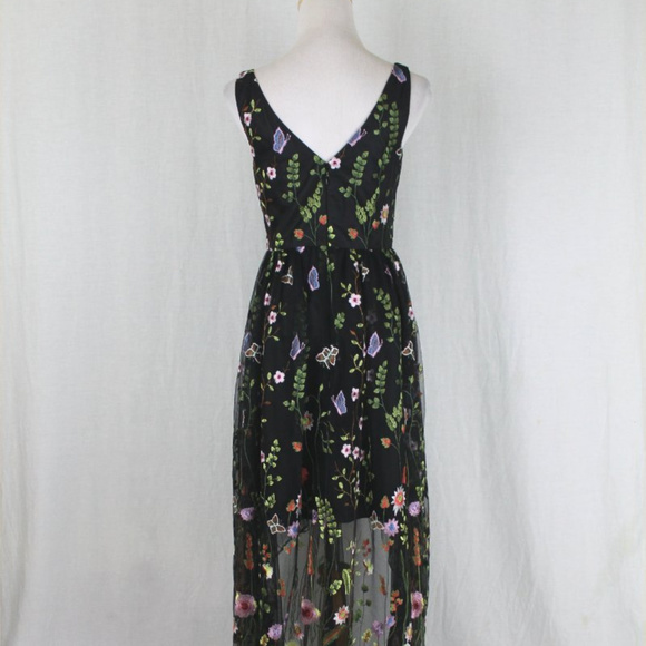 Adrianna Papell Embellished Black Tulle Gown - Picture 4 of 8